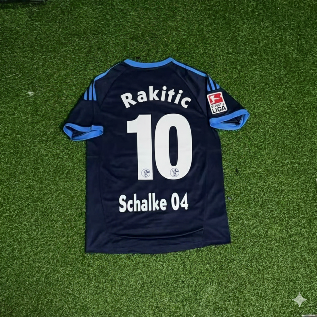 Ivan Rakitic Schalke 04 Retro Away Heimtrikot 10-11 Rot Fußball Trikot