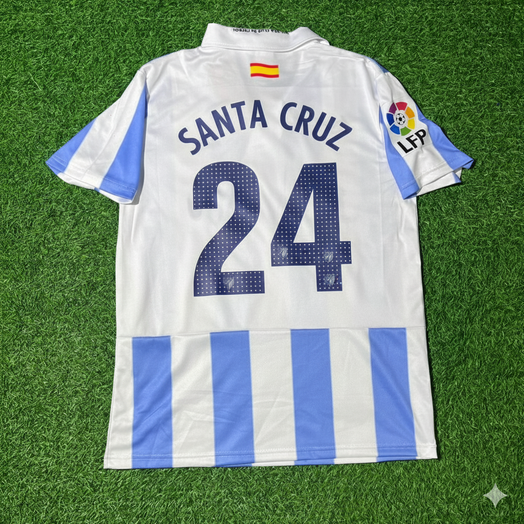 Roque Santa Cruz Málaga CF 2012/13 Retro Home Football Jersey Kit