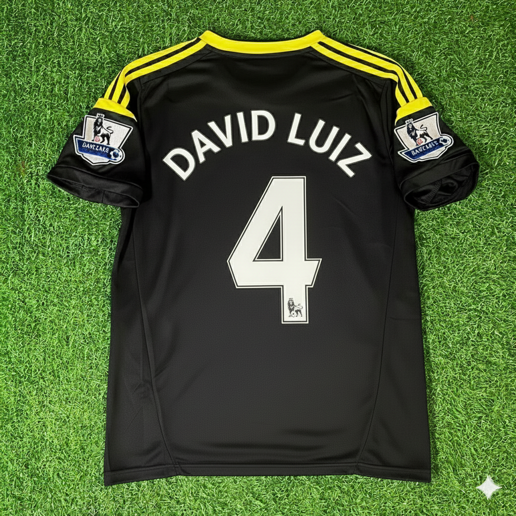 David Luiz Chelsea 2012 2013 Black Blue Retro Kit Jersey Trikot Maglia Maillot Soccer Shirtı