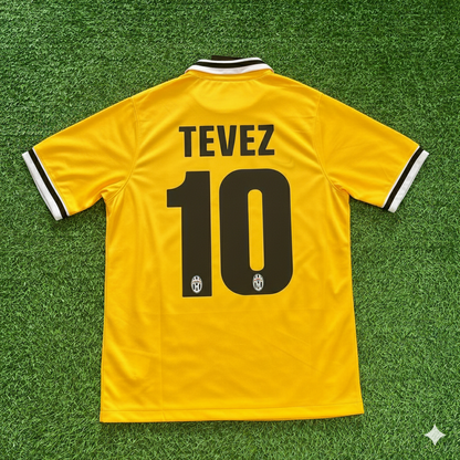 Carlos Tevez Juventus 2013/2014 Yellow Away Retro Football Jersey