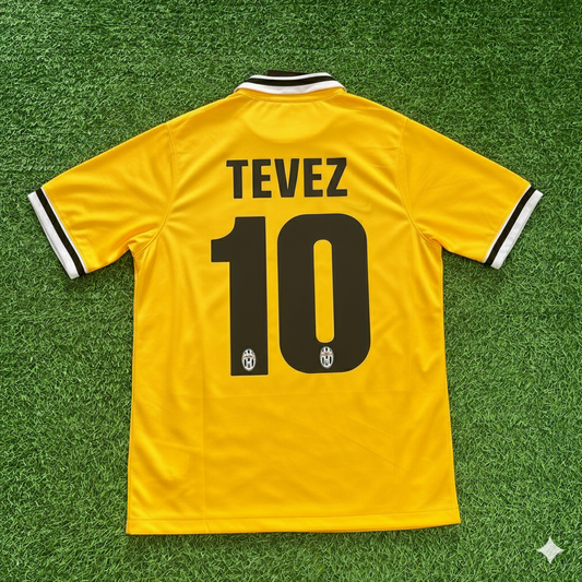 Carlos Tevez Juventus 2013/2014 Yellow Away Retro Football Jersey