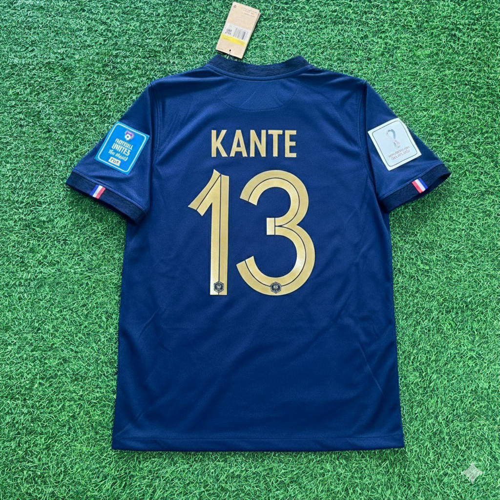 N'Golo Kante France 2022 World Cup Final Retro Jersey Maillot Trikot Soccer Shirt