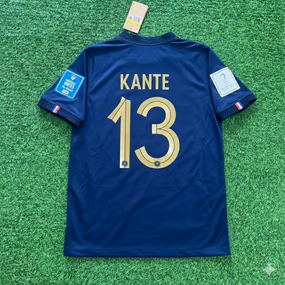 N'Golo Kante France 2022 World Cup Final Retro Jersey Maillot Trikot Soccer Shirt
