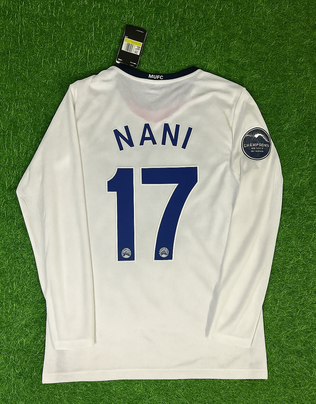 Luis Nani 17 Manchester United 2009 Champions Leage Final Rome Retro Long Sleeve Jersey Trikot