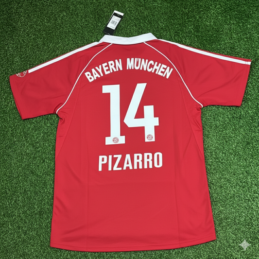 Claudio Pizarro Bayern Munich 2006/07 Red Retro Football Jersey Kit