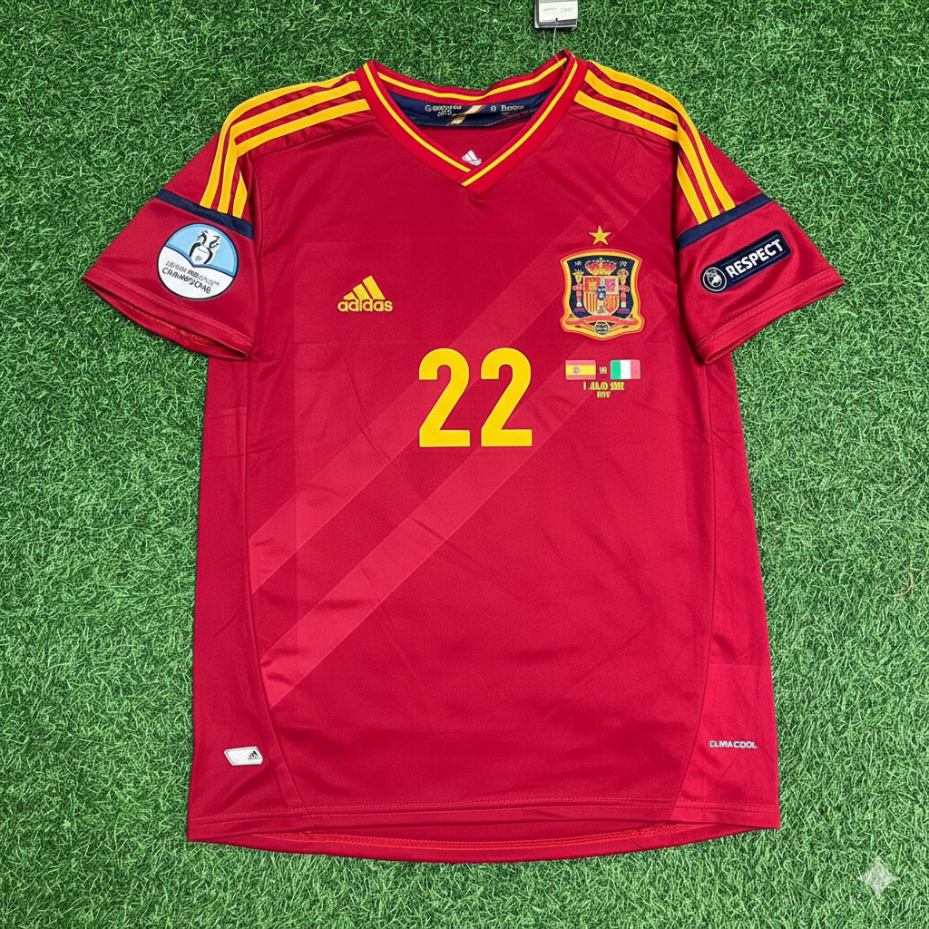 Thiago Alcantara Spain EURO 2012 Final Retro Football Jersey Kit