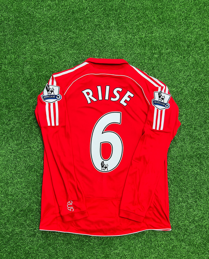 John Arne Riise Liverpool 2007-2008 Red Retro Kit Jersey Trikot Maillot Soccer Shirt