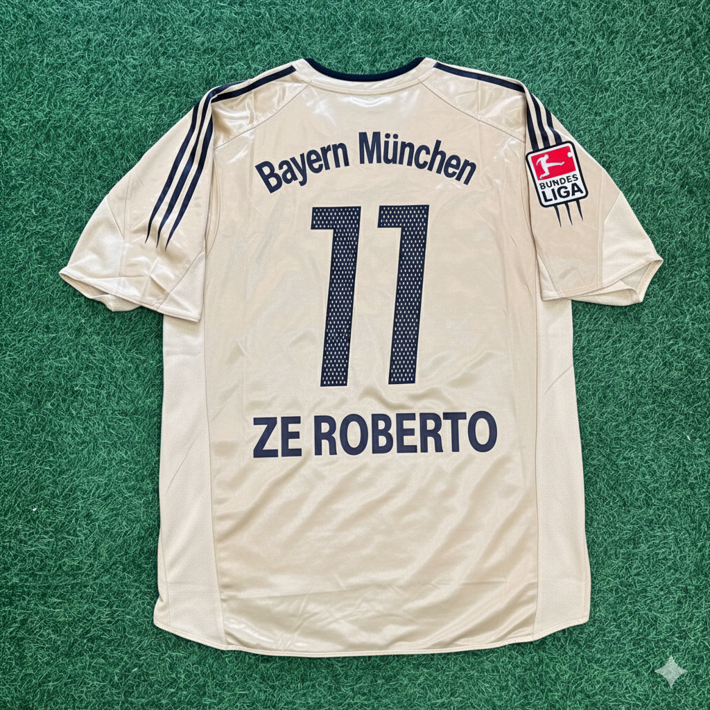 Ze Roberto Bayern München 2004/05 Retro Golden Fußballtrikot Set