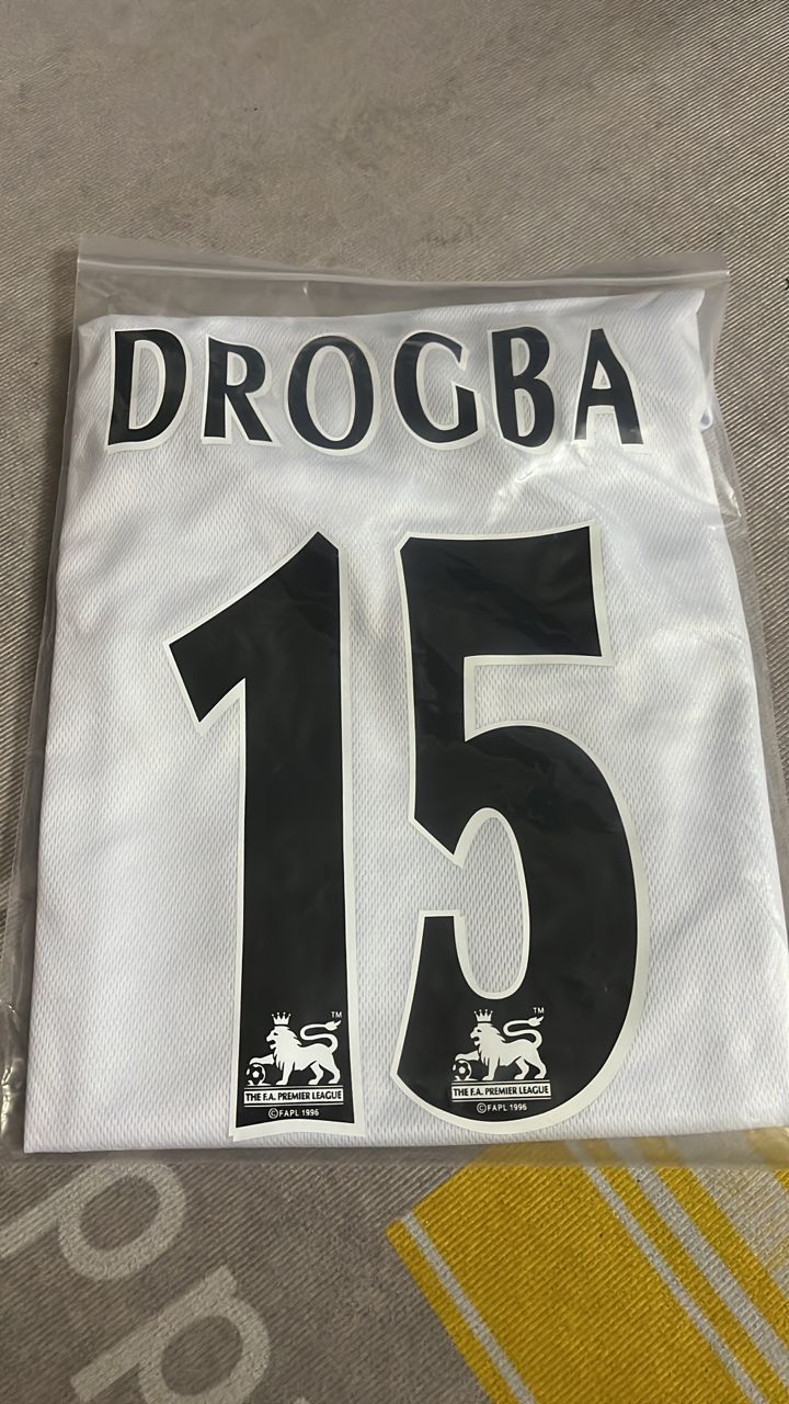 Didier Drogba Chelsea Away 2004 Retro Football Jersey with Premier League Patch