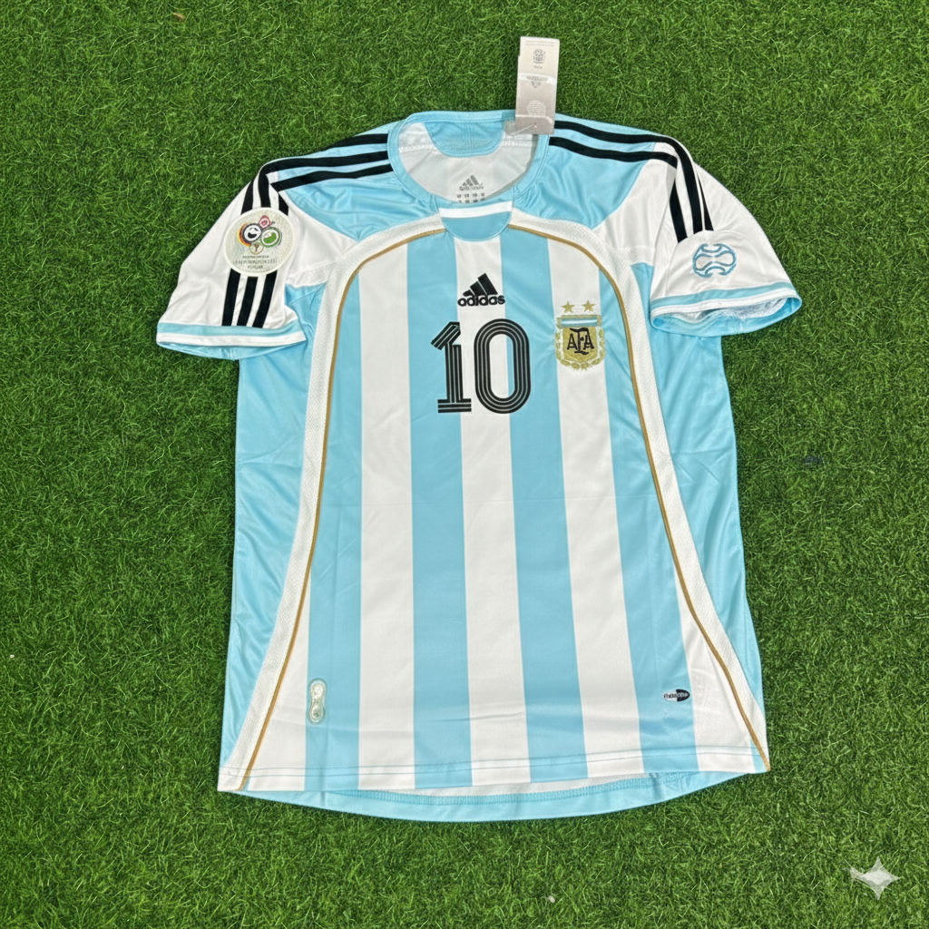 Juan Roman Riquelme Argentina 2006 World Cup Retro Soccer Jersey Maillot Trikot Maglia