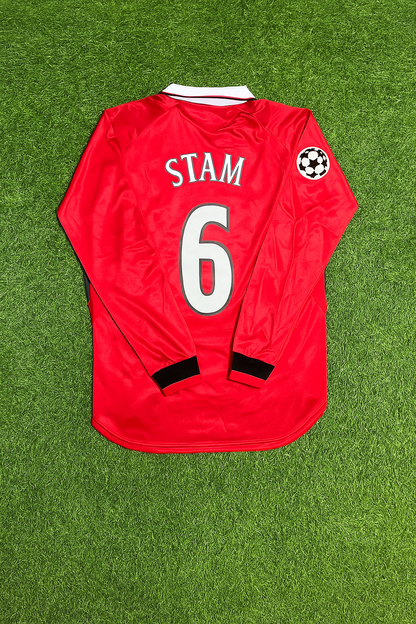 Japp Stam Manchester United 1999 Champions League Final Retro Football Jersey Kit