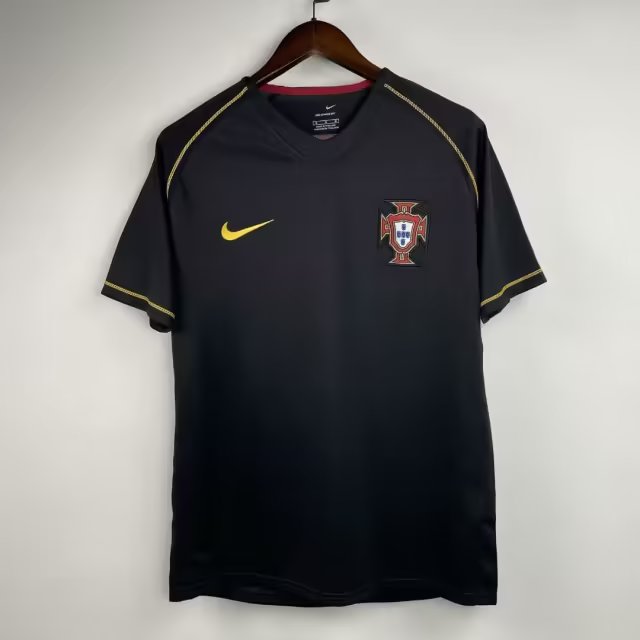 Luis Figo Portugal Black Retro Jersey