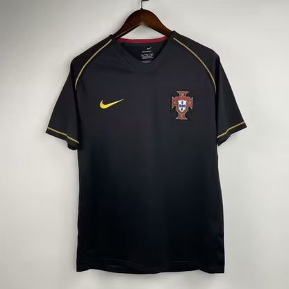 Luis Figo Portugal Black Retro Jersey Soccer Shirt