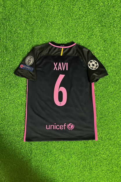 Xavi Barcelona 2014/15 Retro Black Pink Jersey Maillot Trikot Maglia