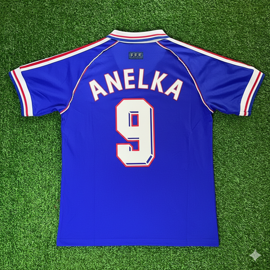 Nicolas Anelka France 1998 World Cup Retro Football Jersey Maillot Trikot Soccer Shirt