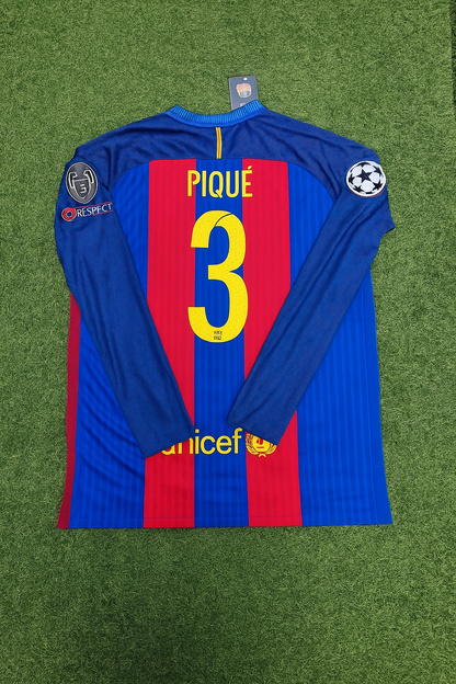 Gerard Pique Barcelona 2016 Special Edition Jersey with FIFA World Championship Patch Soccer Jersey