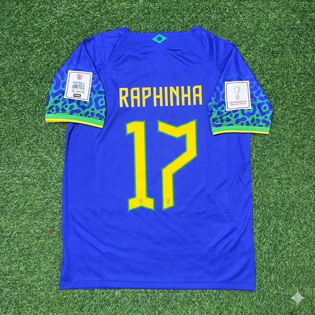 Raphinha Brazil 2022 World Cup Retro Football Jersey