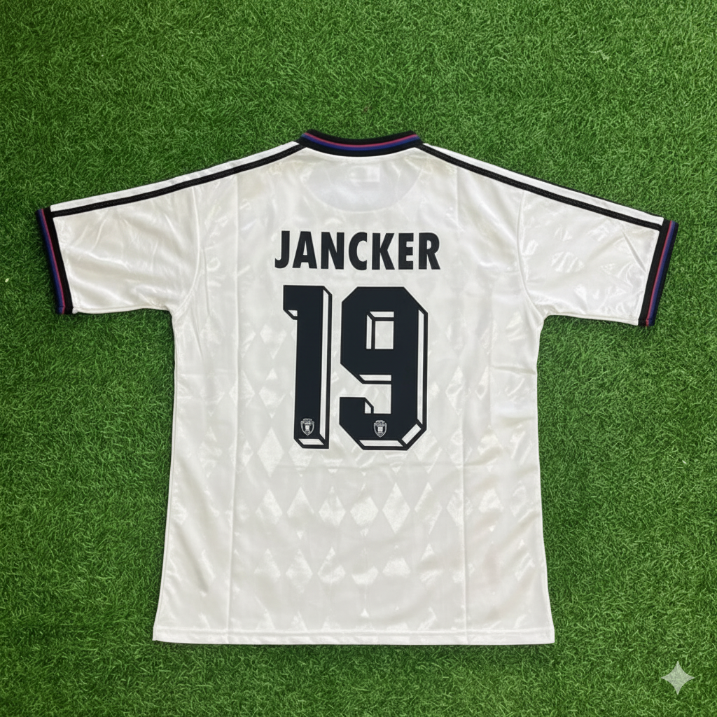 Carsten Jancker Bayern Munich 1997-1998 Away White Retro Football Jersey Kit