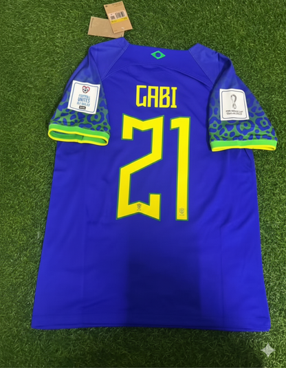 Gabriel Barbosa Brazil 2022 World Cup Retro Football Jersey