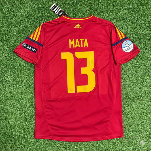 Juan Manuel Mata Spain EURO 2012 Final Retro Football Jersey Kit