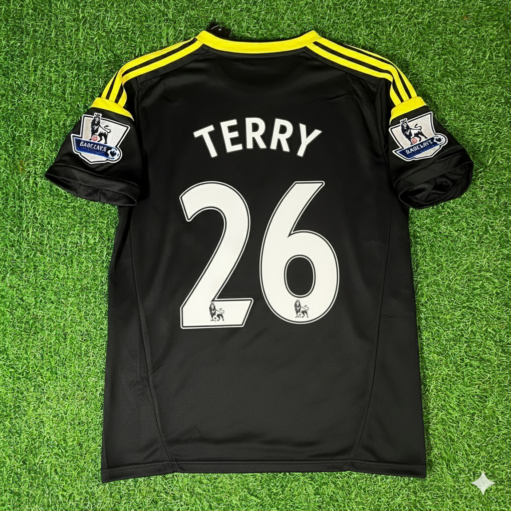 John Terry Chelsea 2012/13 Schwarz-Blaues Retro-Trikot Trikot Maglia Maillot Fußballshirt