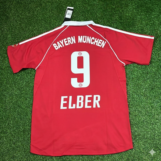 Giovane Elber Bayern Munich 2006/07 Red Retro Football Jersey Kit