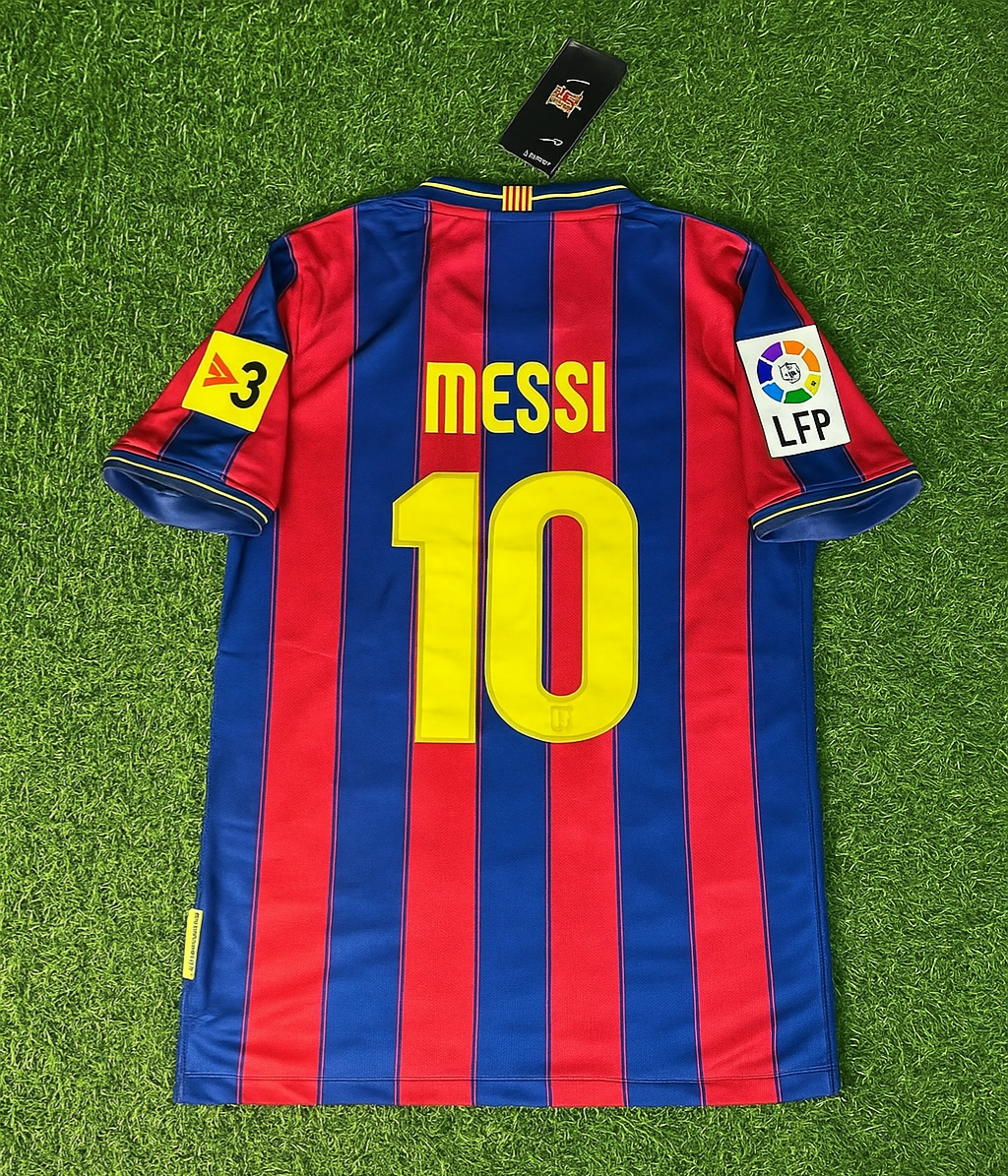 Lionel Messi 10 - Barcelona Home 2009/2010 Retro Kit Jersey Maillot Trikot Soccer Shirt