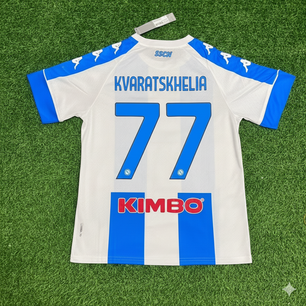 Khvicha Kvaratskhelia Napoli 2020/2021 Home Football Jersey Kit