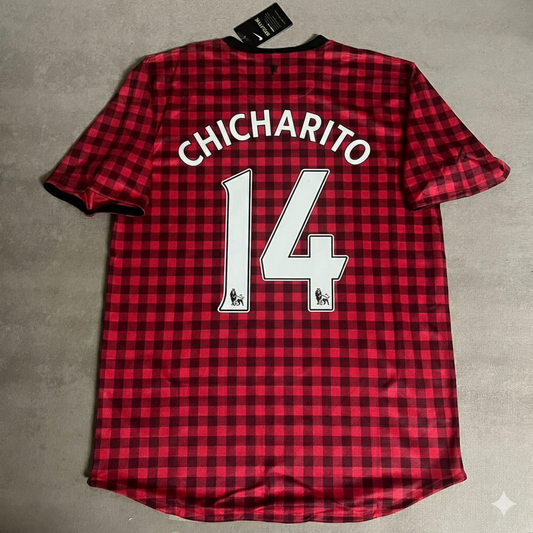 Javier “Chicharito” Hernández Manchester United 2012-2013 Home Red Retro Football Jersey Kit