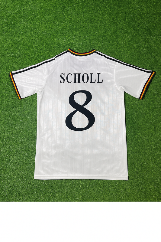 Mehmet Scholl Deutschland EM 1996 Finale Heim Retro Fußballtrikot Set