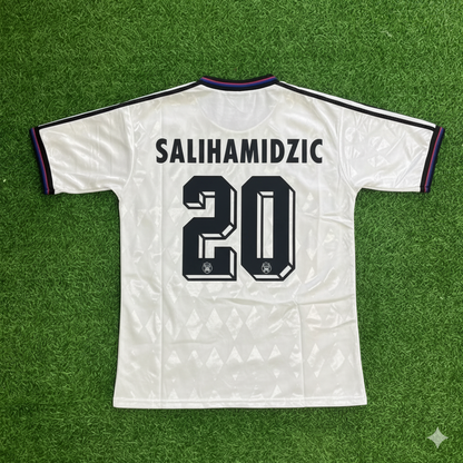 Hasan Salihamidžić Bayern Munich 1997-1998 Away White Retro Football Jersey Kit