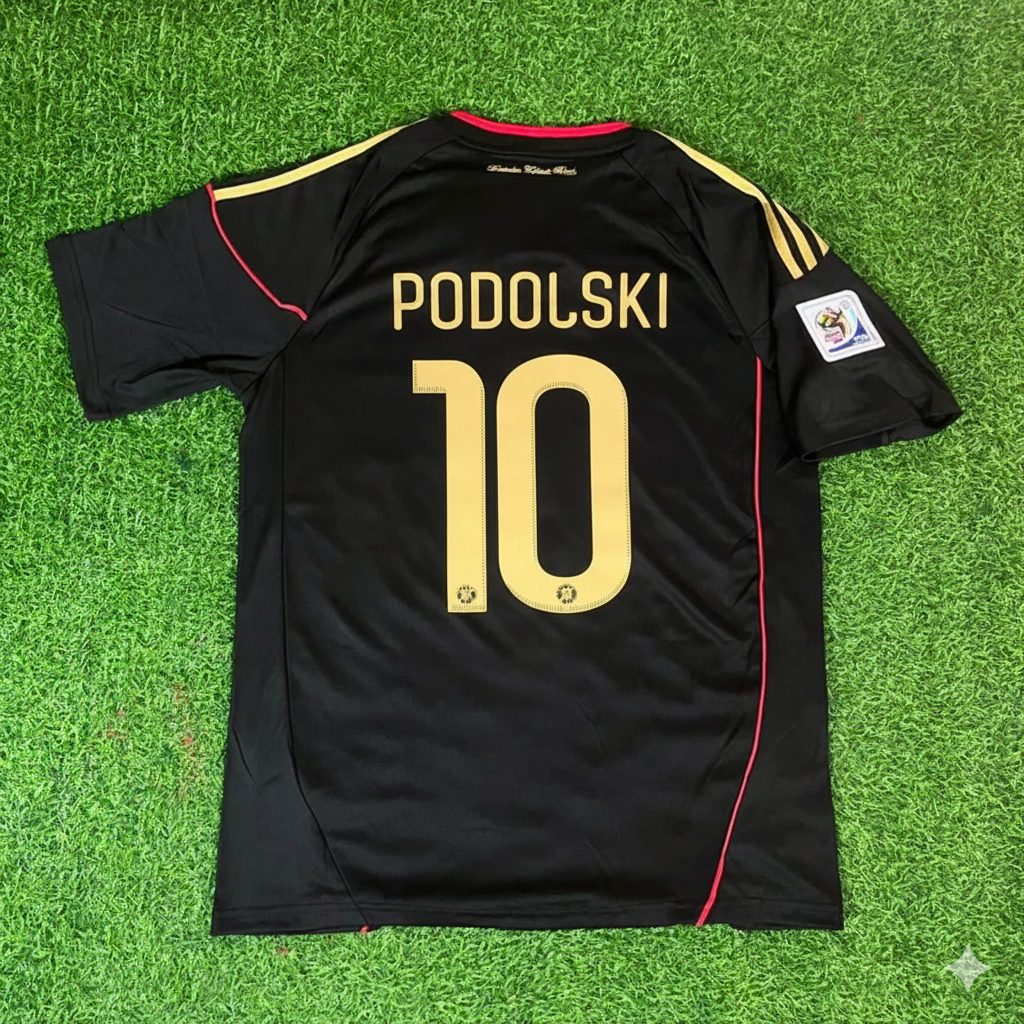 Lukas Podolski - Germany Deutschland 2010 World Cup Black Jersey Trikot