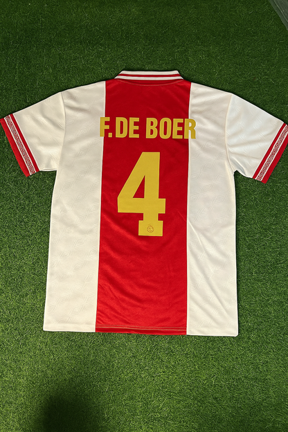 Frank de Boer Ajax Retro Golden Printing Jersey Trikot Soccer Shirt