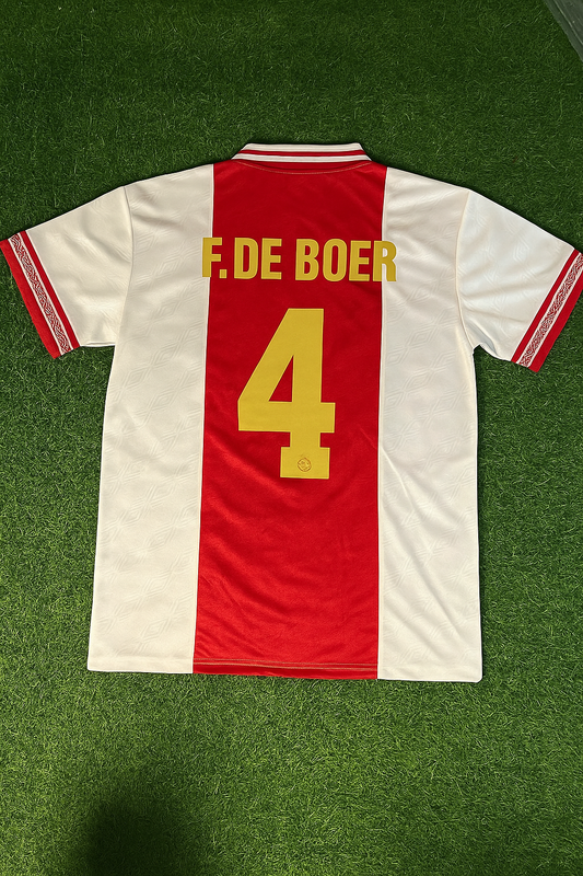 Frank de Boer Ajax Retro Golden Printing Jersey Trikot Soccer Shirt