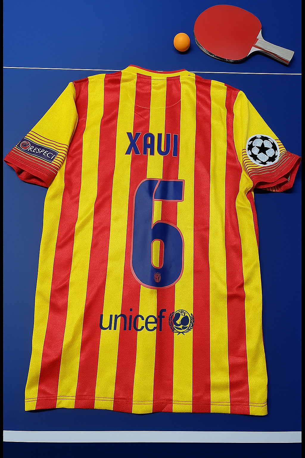 Xavi Hernandez 6 - Barcelona 2013/2014 Yellow Red Retro Jersey Trikot