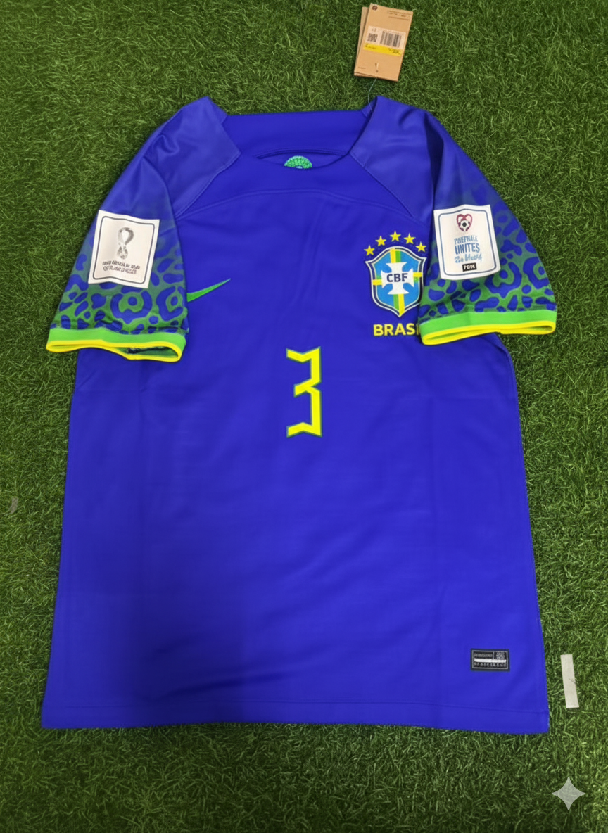Thiago Silva Brazil 2022 World Cup Retro Football Jersey