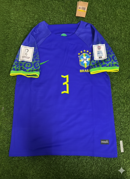 Thiago Silva Brazil 2022 World Cup Retro Football Jersey