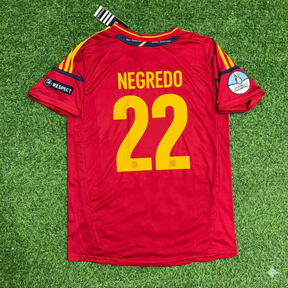 Alvaro Negredo Spain EURO 2012 Final Retro Football Jersey Kit