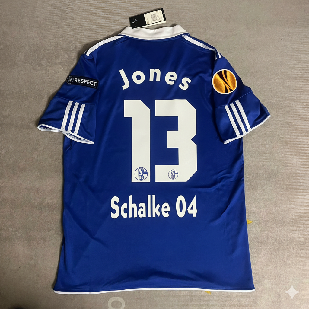 Jermaine Jones Schalke 04 2011 2012 Retro Uefa Patch Football Jersey Trikot Maillot Soccer Shirt