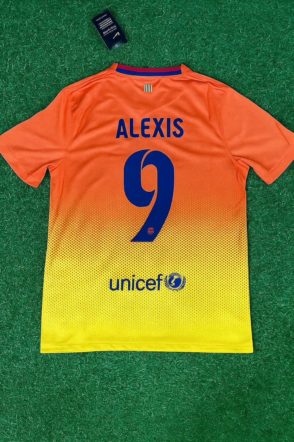 Alexis Sanchez 9 – Barcelona 2012–2013 Oranges Retro-Trikot – | Trikot | Maillot-Fußballtrikot