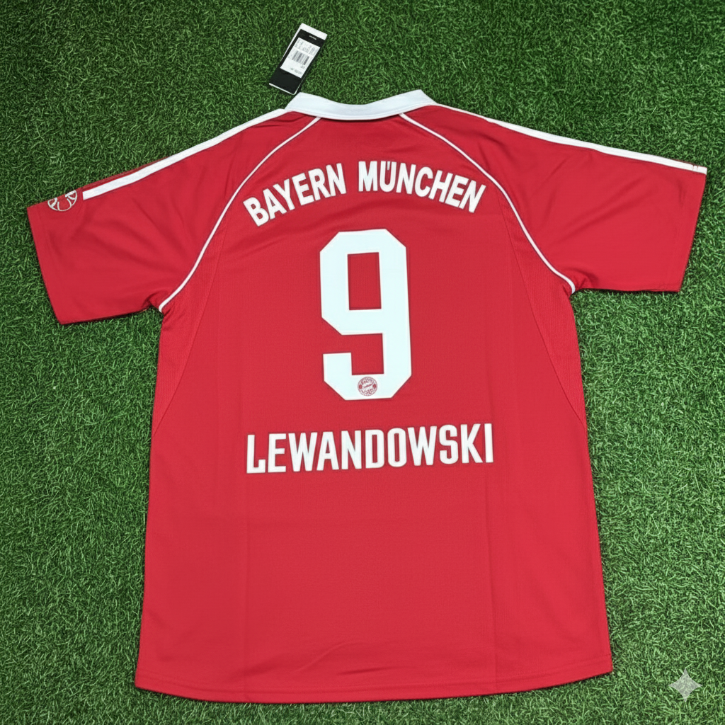 Robert Lewandowski Bayern Munich Red Retro Football Jersey Kit