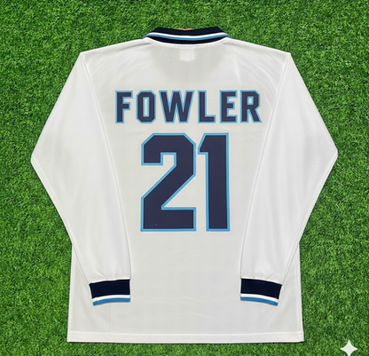 Robbie Fowler England 1996 Long Sleeve Retro Football Jersey