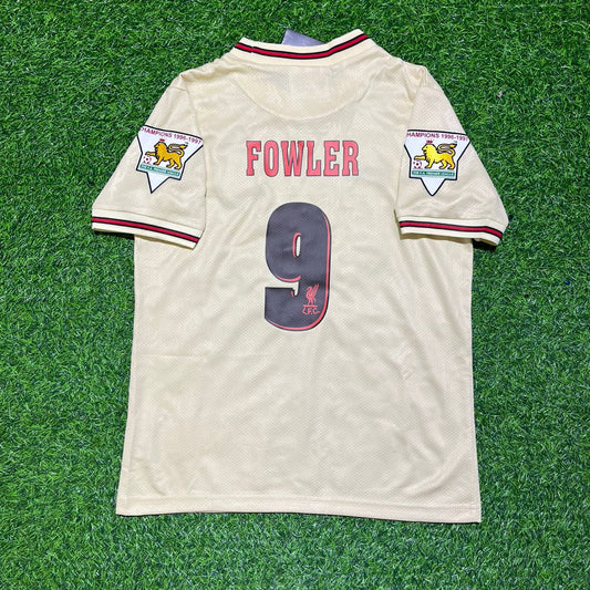 Robbie Fowler Liverpool 1996 1997 Retro Beige White Retro Jersey