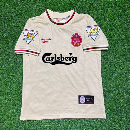 Robbie Fowler Liverpool 1996 1997 Retro Beige White Retro Jersey