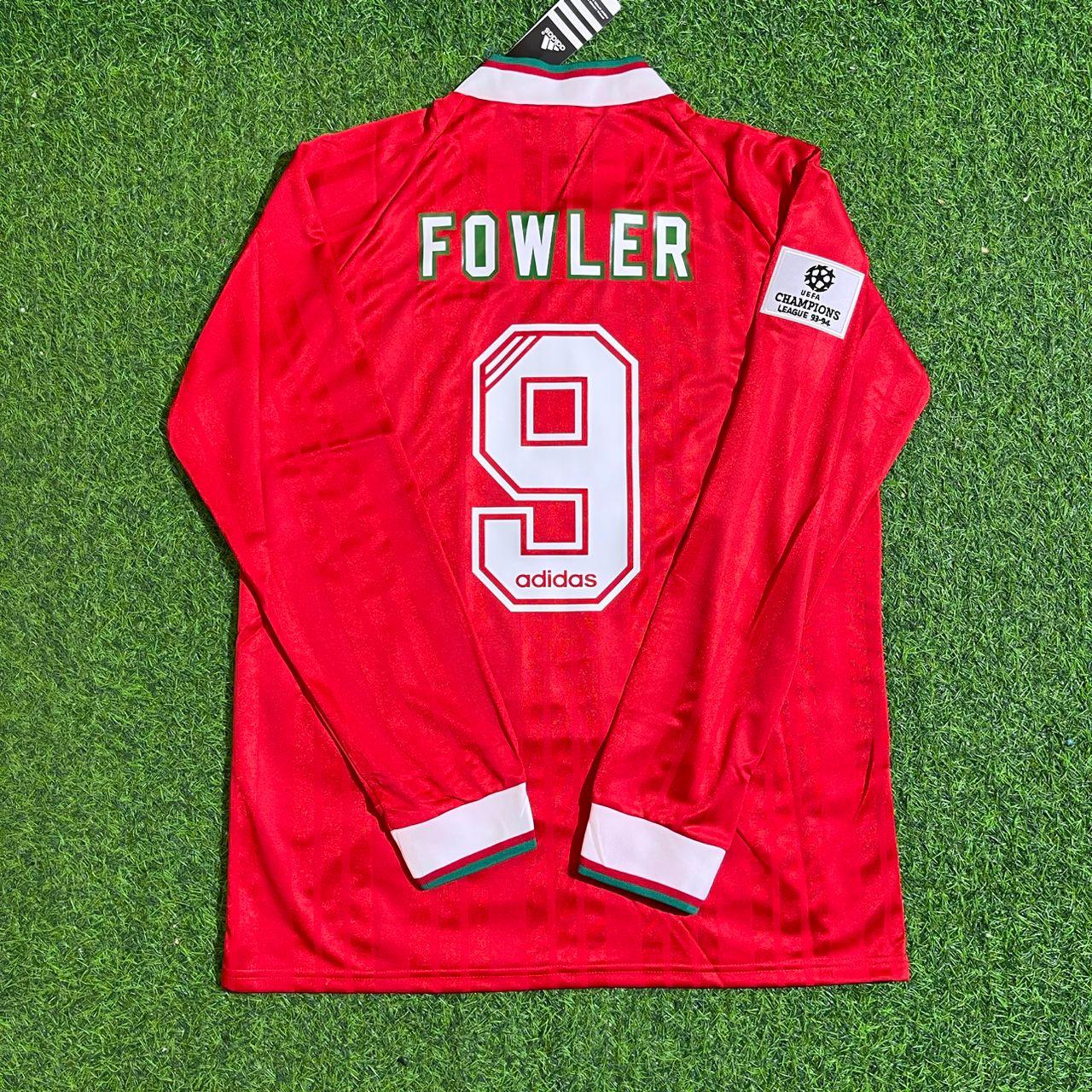 Robbie Fowler Liverpool Long Sleeve Retro Kit Jersey Trikot Maillot Soccer Shirt