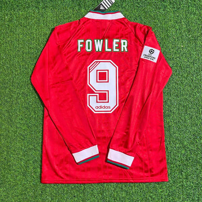 Robbie Fowler Liverpool Long Sleeve Retro Kit Jersey Trikot Maillot Soccer Shirt