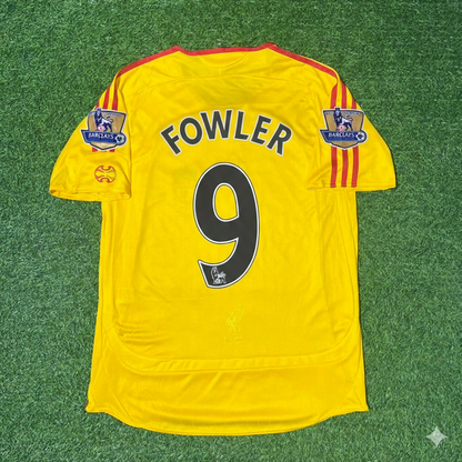 Robbie Fowler Liverpool 2006/2007 Yellow Retro Football Jersey Kit
