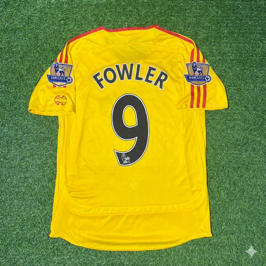 Robbie Fowler Liverpool 2006/2007 Yellow Retro Football Jersey Kit