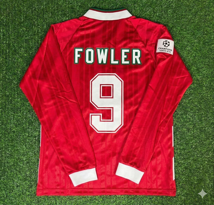 Robbie Fowler Liverpool Long Sleeve Retro Kit Jersey Trikot Maillot Soccer Shirt