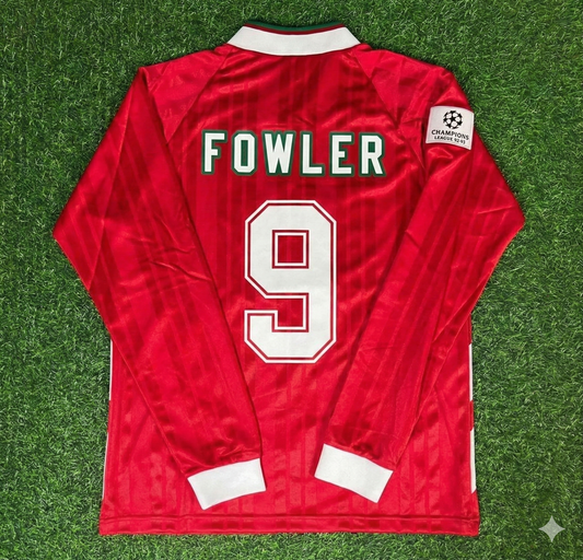 Robbie Fowler Liverpool Long Sleeve Retro Kit Jersey Trikot Maillot Soccer Shirt